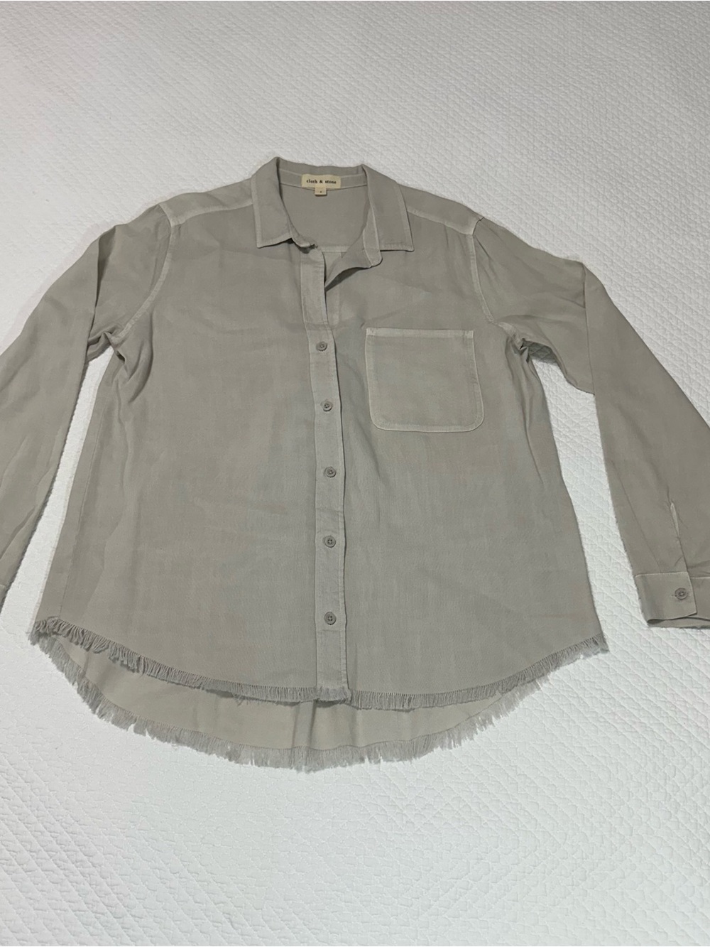 cloth & stone Light Taupe Button-Up Shirt